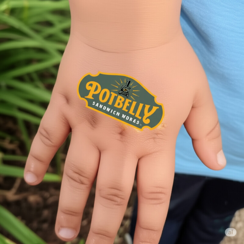 Temporary Tattoo - Potbelly Logo - Pack of 50 Thumbnail